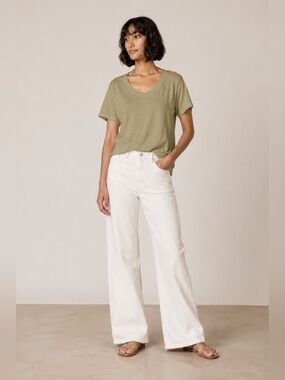 💚 MONROW Relaxed Scoop Neck Tee XXL NWT